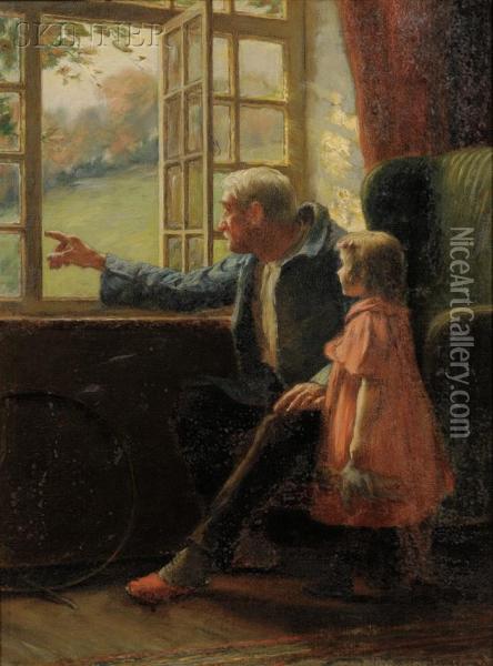 A Break From Child's Play Oil Painting - William Verplanck Birney