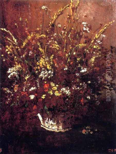 Flower Study 1853-1854 Oil Painting - Theodore Rousseau