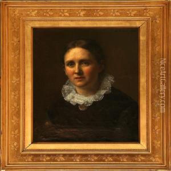 Portrait Of Bothildecasse, Nee Winding Oil Painting - Henrik Olrik