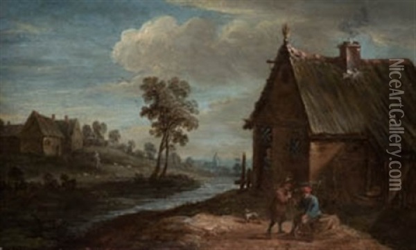 Campesinos Junto Al Rio Oil Painting - Abraham Teniers