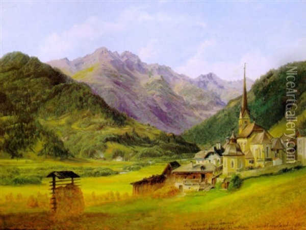 Blick Auf St. Michael Im Lungau Oil Painting - Anton Schiffer