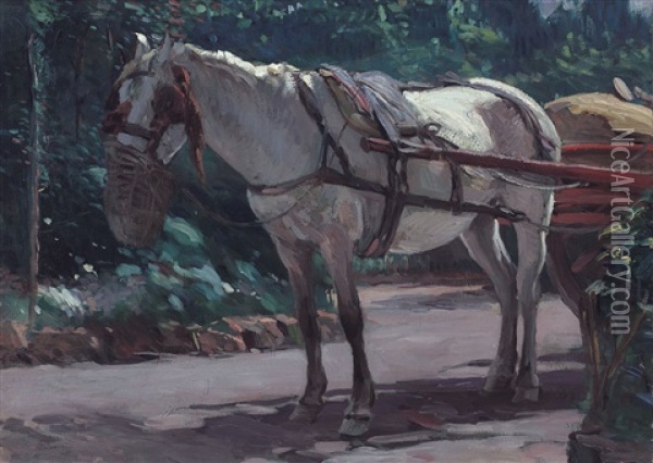 Cavallo Bianco Oil Painting - Ruggero Panerai