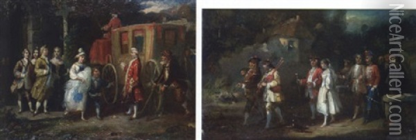 Les Epousailles Oil Painting - Francois-Louis Lanfant