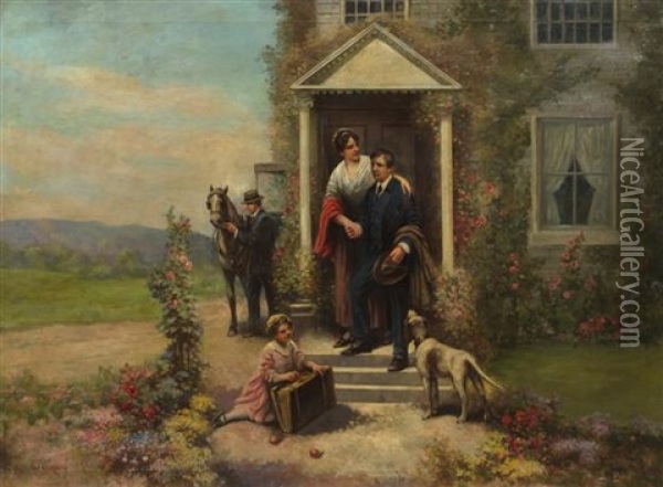 A Mother's Goodbye Oil Painting - Edward Percy Moran