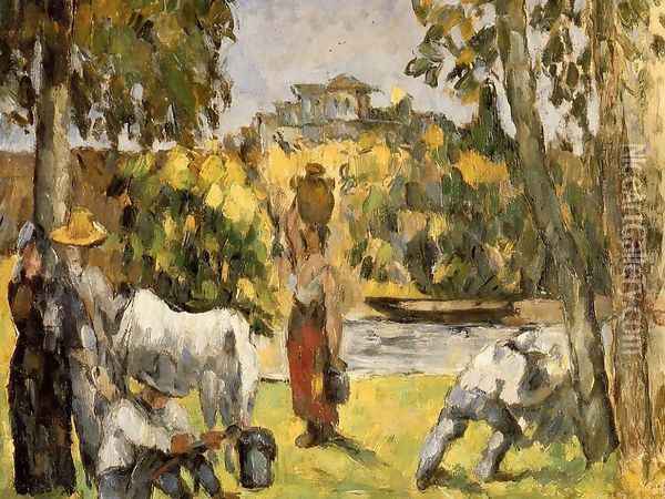 Life In The Fields Oil Painting - Paul Cezanne