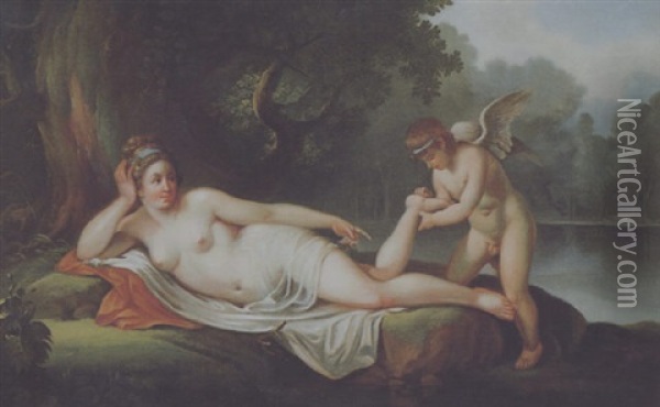 Psyche Und Amor, Der Ihr Einen Dorn Aus Dem Fuss Zieht Oil Painting - Johann Heinrich Tischbein the Younger