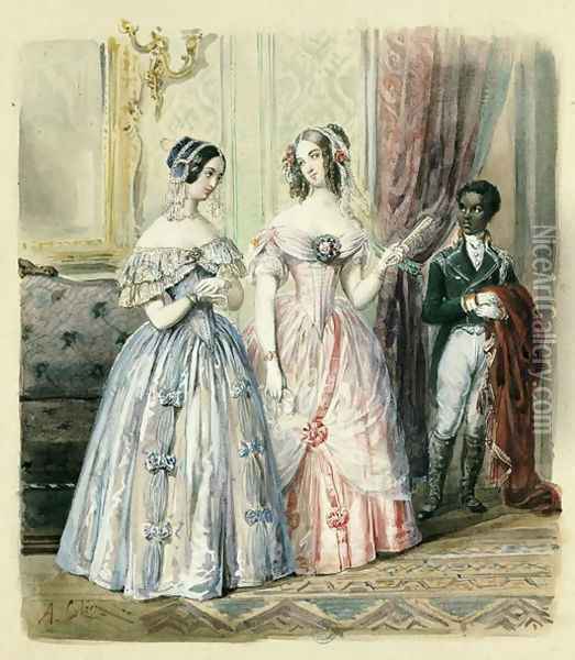 Leaving for the Ball 1830-48 Oil Painting - Alexandre-Marie Colin