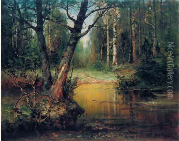 La Foret Oil Painting - Iulii Iul'evich (Julius) Klever