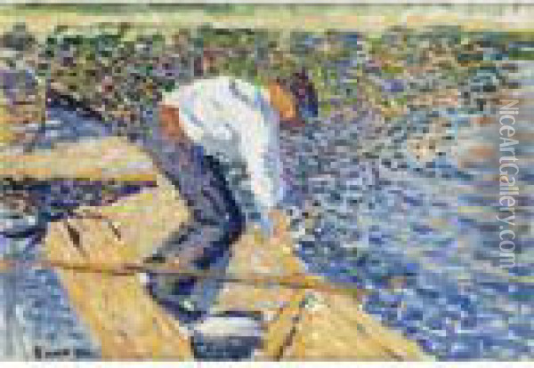 Le Pecheur De Vers De Vase Oil Painting - Maximilien Luce