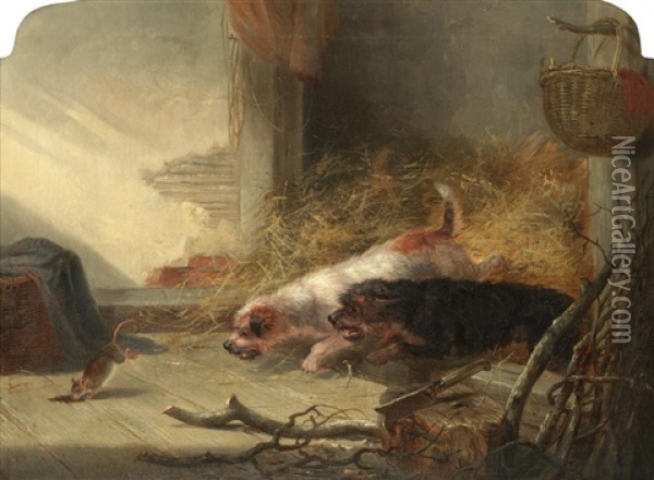 Terriers Ratting Oil Painting - Thomas Smythe