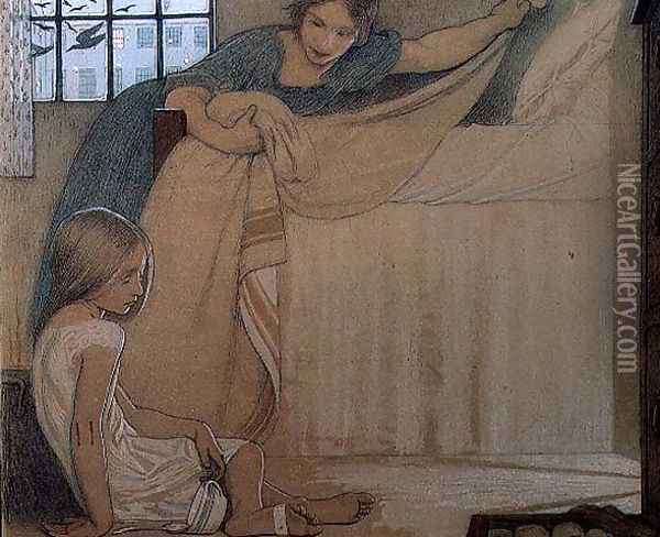 The Foundling, 1908 Oil Painting - Frederick Cayley Robinson