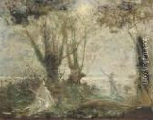 Dancing In The Moonlight Oil Painting - George William, A.E. Russell