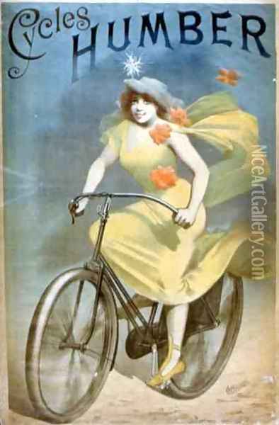 Advertising for 'Humber Cycles' Oil Painting - Jules Cheret