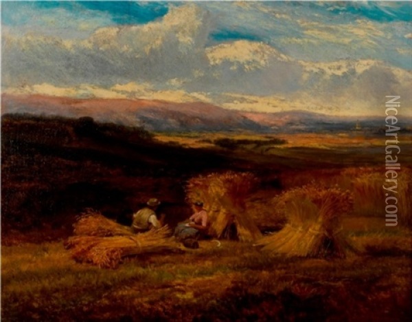 Harvest Scene Oil Painting - George Cole