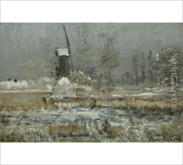 Winter Landscape Oil Painting - Cesar De Cock