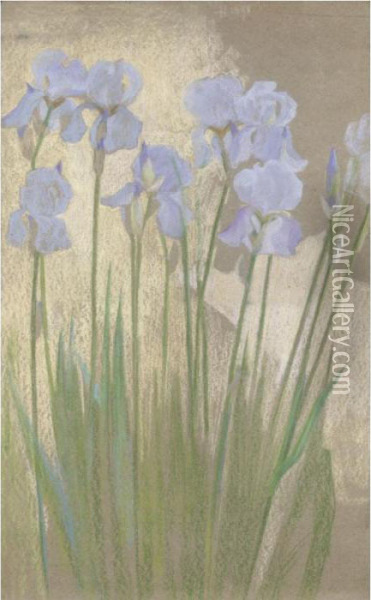 Iris Oil Painting - Giovanni Sottocornola