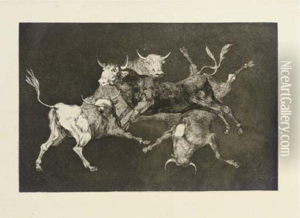 Al Toro Y Al Aire Darles Calle Oil Painting - Francisco De Goya y Lucientes