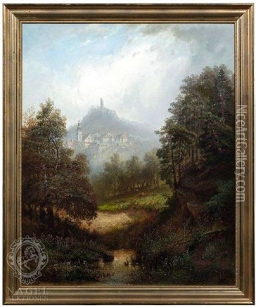 Der Lowenstein Bei Heilbronn Oil Painting - Pieter Francis Peters