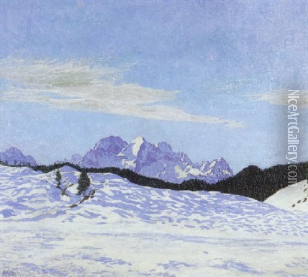 Wintertag Bei Klais (tirol) Oil Painting - Carl Reiser