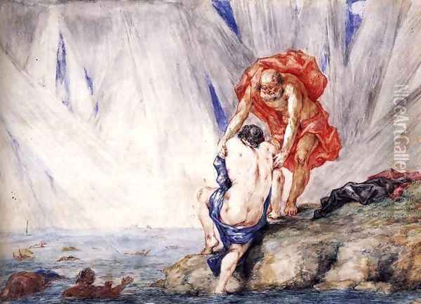 Scene from the Metamorphoses 2 Oil Painting - Leonaert Bramer
