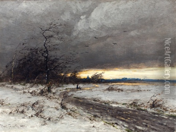 Thauwetter Oil Painting - Heinrich Gogarten