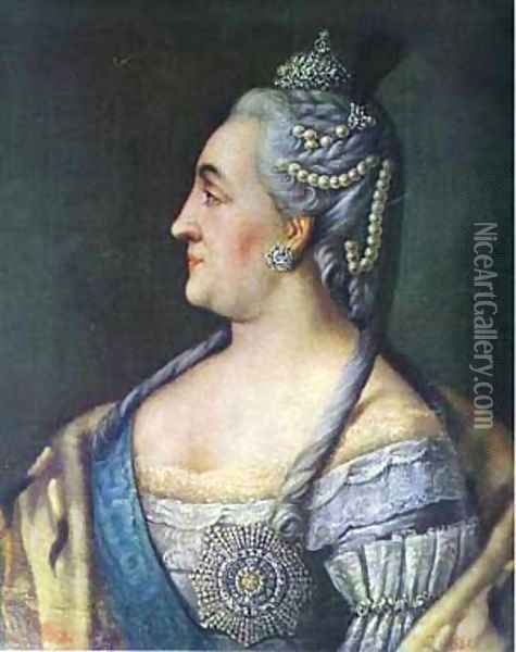 Portrait Of Catherine II The Great 1766 Oil Painting - Aleksei Antropov
