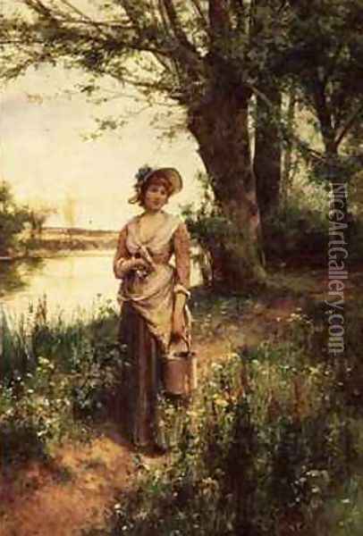Where Are Your Going My Pretty Maid Oil Painting - Alfred I Glendening