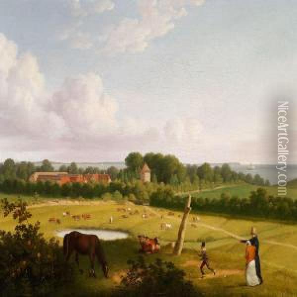 View Of The Manornordfeld On The Island Of Moen Oil Painting - Christoffer Wilhelm Eckersberg