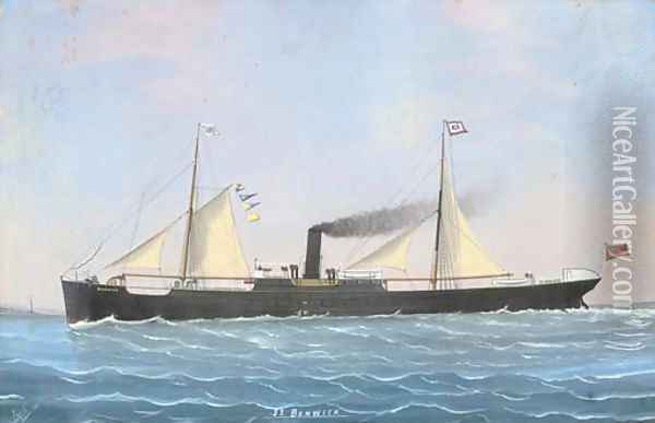 The S.S. Benwick under sail and steam Oil Painting - Luigi Roberto