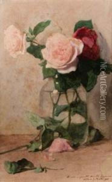 Rose Oil Painting - Silvio Giulio Rotta