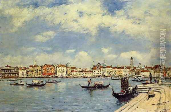 Venice, View from San Giorgio Oil Painting - Eugene Boudin