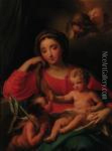 The Madonna And Child With The Infant Saint John The Baptist Oil Painting - Anton Raphael Mengs