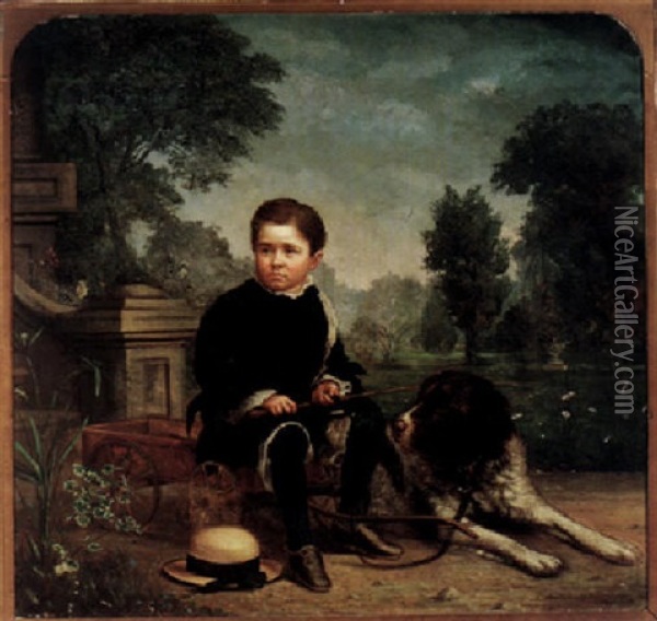 Portrait Of Sherwood Hopkins, St. Clair, Michigan Oil Painting - Francis Marion Pebbles