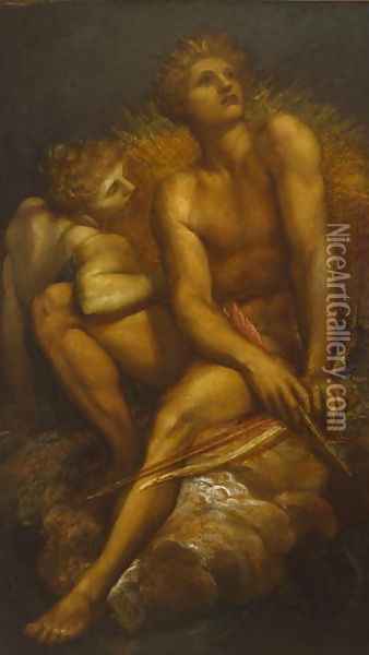 Artemis and Hyperion, c.1881 Oil Painting - George Frederick Watts