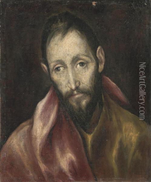 El Greco Head Of An Apostle Oil Painting - El Greco (Domenikos Theotokopoulos)