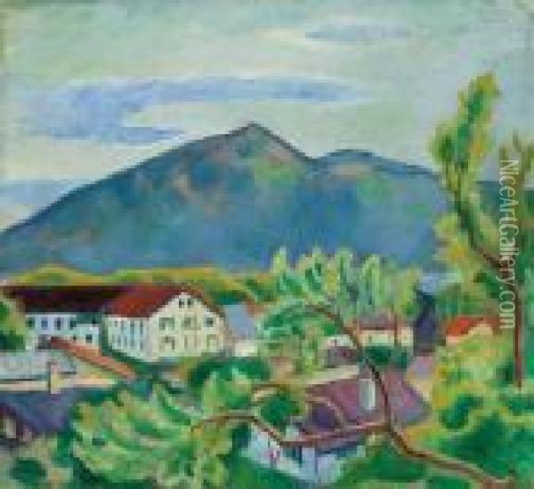 Fruhlingslandschaft In Tegernsee Oil Painting - August Macke