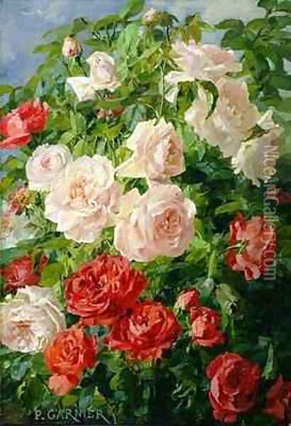 Pink Roses Oil Painting - Pierre Garnier