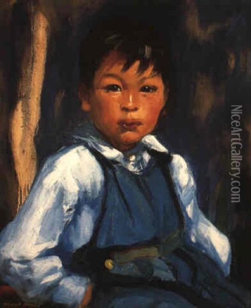 A New Mexico Boy Oil Painting - Robert Henri