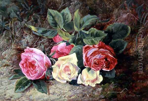 Roses, 1865 Oil Painting - George Clare