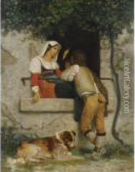 Italian Lovers Oil Painting - William-Adolphe Bouguereau