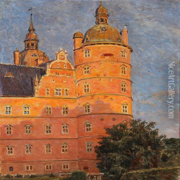 Evening Sun At Vallo Monastery In Denmark Oil Painting - Henny Koster Panduro