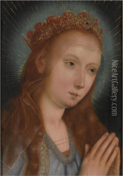The Virgin Praying Oil Painting - Quinten Metsys