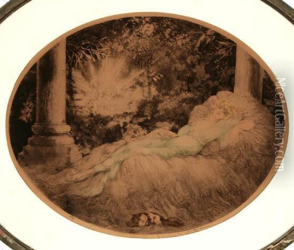 Sleeping Beauty, La Belle Au Bois Dormant Oil Painting - Louis Icart
