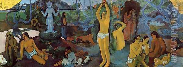 Where Do We Come From What Are We Doing Where Are We Going Oil Painting - Paul Gauguin