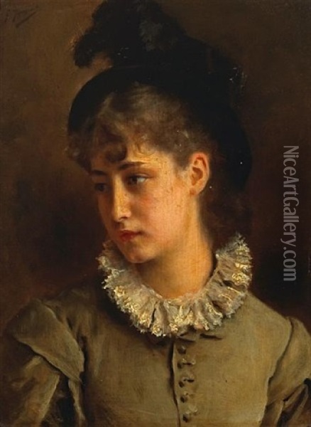 A Solemn Beauty Oil Painting - Gustave Jean Jacquet