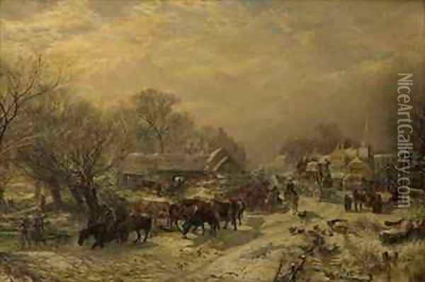 The Mail Coach Oil Painting - Samuel Bough