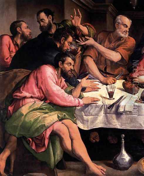 The Last Supper (detail) Oil Painting - Jacopo Bassano (Jacopo da Ponte)