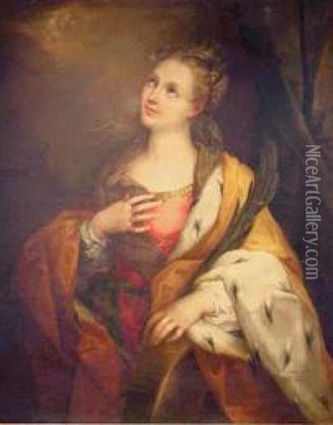 St. Elizabeth Of Hungary Oil Painting - Lorenzo Pasinelli