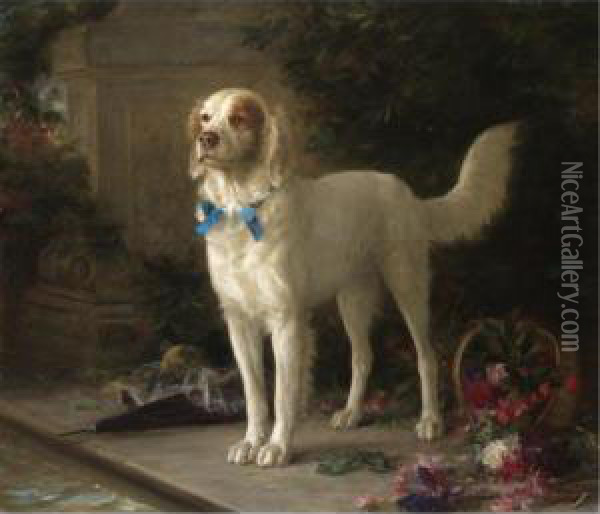 The Loyal Companion Oil Painting - Louis Eugene Lambert