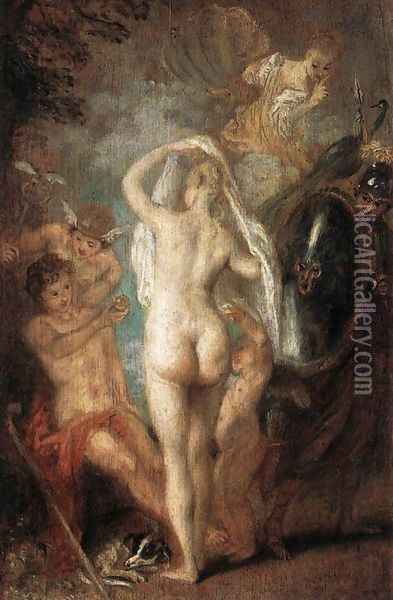 The Judgement of Paris Oil Painting - Jean-Antoine Watteau